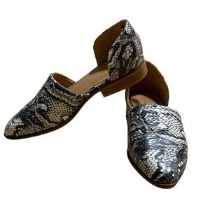 Catherine Malandrino Snakeskin Pointed Toe D’Orsay Flats Size 6
